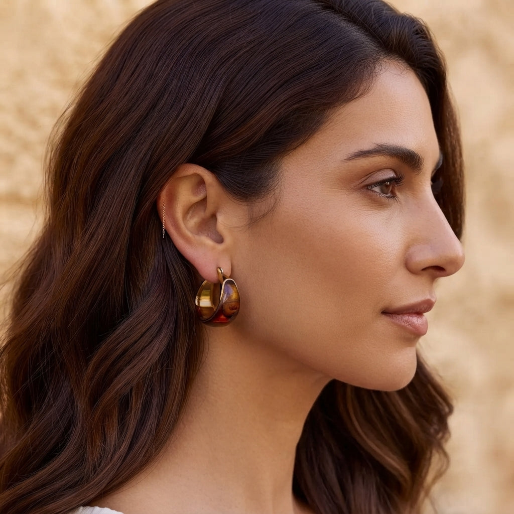 Brown Tahiti Hoop Earrings