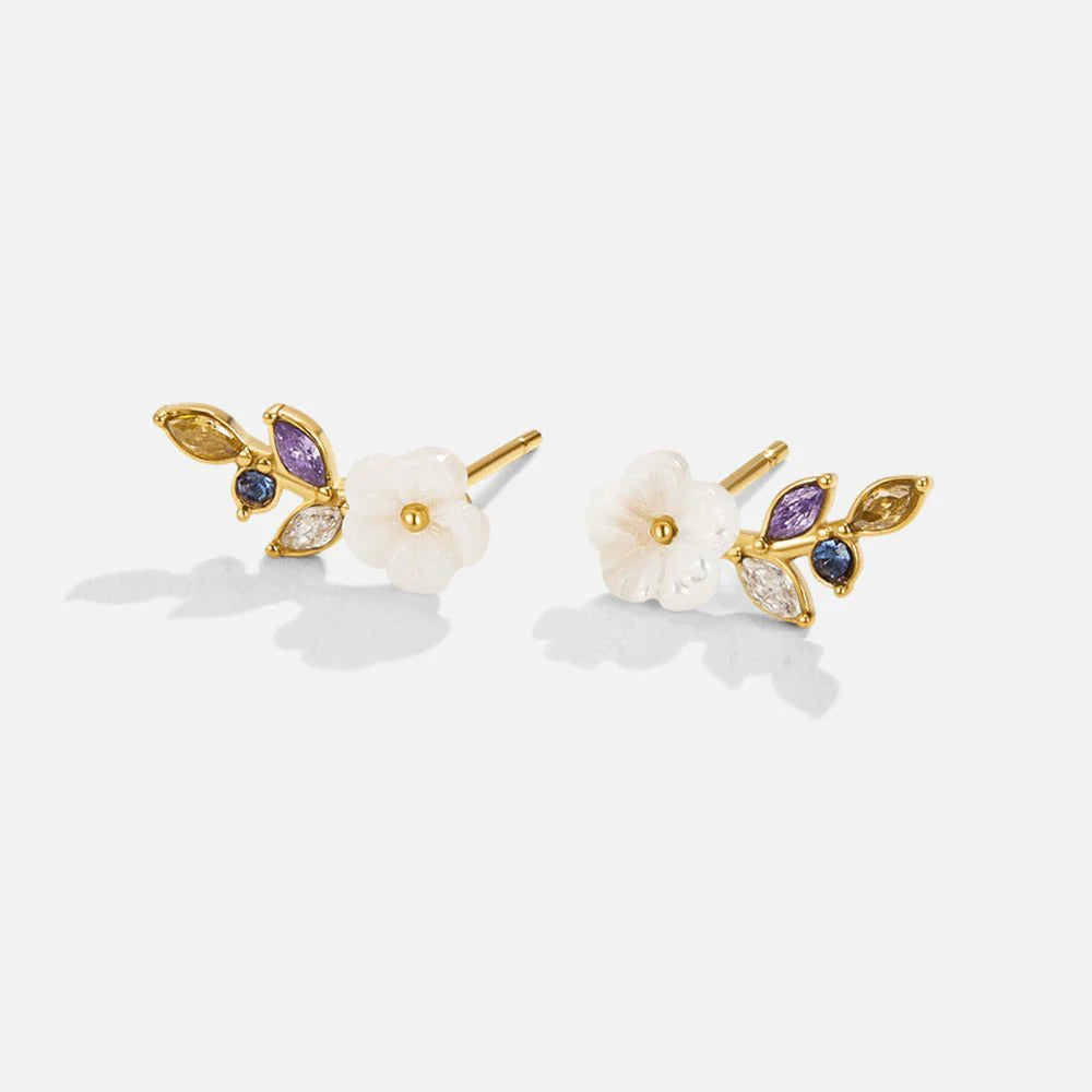 Crystal White Blossom Earrings