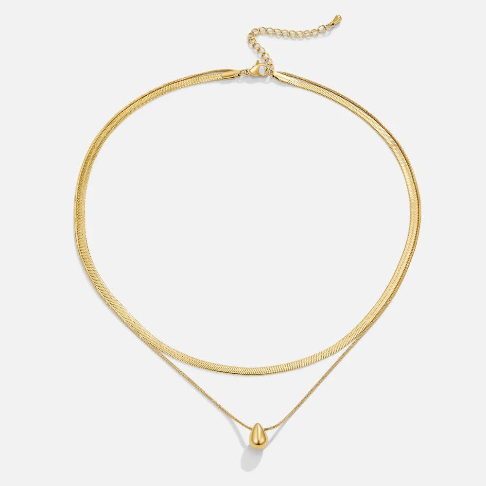 Layered Bella Teardrop Necklace